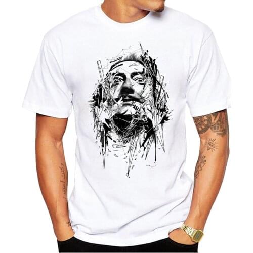 TEEHUB Hipster Dali Men T-Shirt Fashion Sad Man Printed Tee Short Sleeve Casual Tshirts Funny Tee