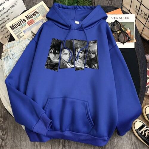 Attack on Titan Anime Sweatshirt Male Autumn New Fleece Sweatshirt Japan Comic Harajuku Vintage Hoody Man Hip Hop Streetwear
