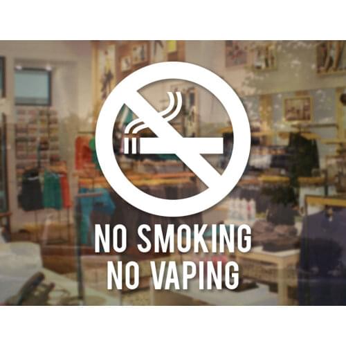 No Smoking No Vaping Sign - Vinyl Decal Store Business Sticker For Glass Door Window Cheap Sale Murals Waterproof NW01