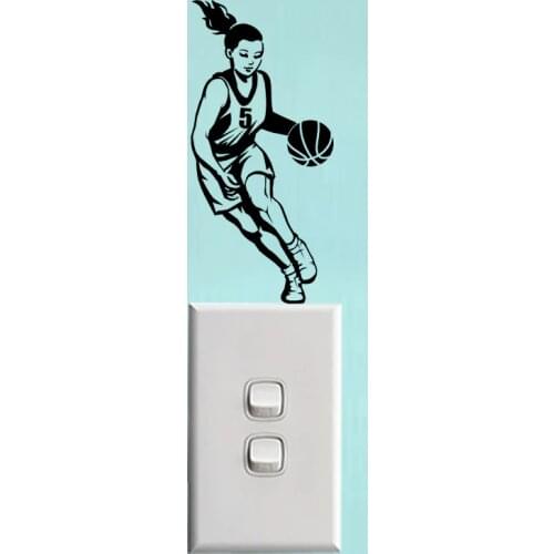 Basketball Player Personality Decor Wall Stickers Vinyl Light Switch Decals 5WS1397