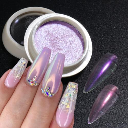 Magic Aurora Nail Glitter Neon Shimmer Mirror Pearl Powder Chrome Nails Solid Pigment Dust UV Gel Polish Decor Nail Art NFG01-05