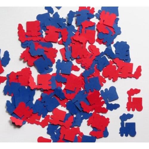 Bright Red & Royal Blue Train Diecut Railroad Children Nursery Toys Gift Wrapping Party Card Table decor scrapbook Confettis
