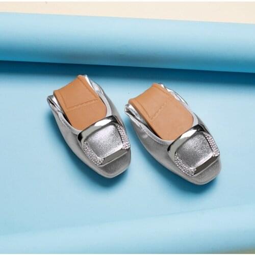 Women Single Shoes Ladies Egg Roll Flats Suede Soft Leather Shoes Woman 2022 Spring Summer Large Size 35-41 Roll-Up Ballets Shoe