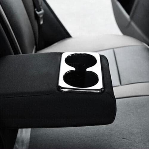 1Pc ABS Chrome Interior Rear Seat Water Cup Holder Cover Trim Decoration Frame Fits For KIA Sportage 2014 2015 Car Styling Stick