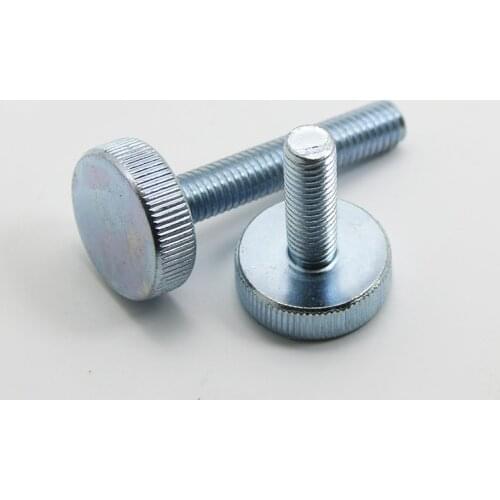 30pcs M4 knurled carbon steel galvanized flat head screws GB835 round handle screw chassis hand twist bolt 5-10mm length
