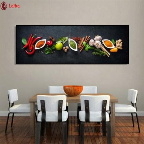 5D DIY diamond painting Kitchen theme vegetables and seasonings cross stitch full square round diamond Emeroidery painting