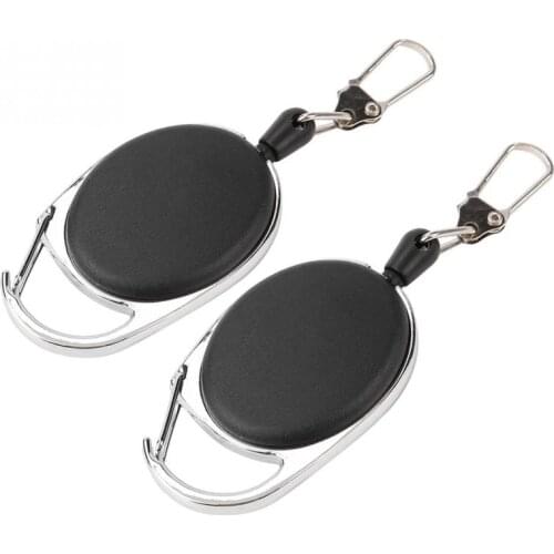 60cm Wire Rope Keychain Anti-Lose Anti-theft Keyring 5pcs Retractable Key Chain Stretching Keys Clasp Outdoor Tools