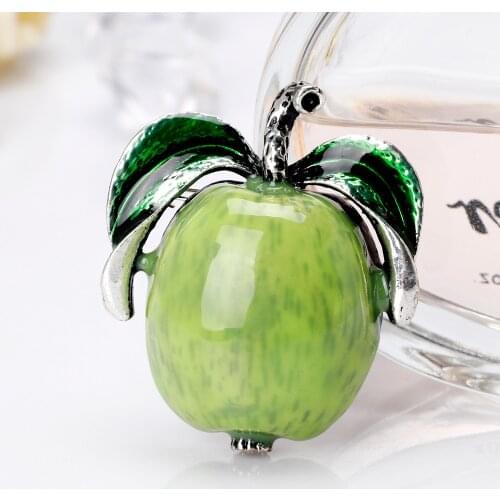 Alloy Apple Brooch European American Corsage Fashion Cartoon Personality Brooches Creative Lady Hat Pin Brooch Women Accessories