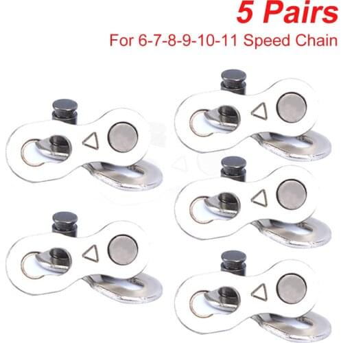 5 Pair Bike Chain Quick Link Mountain Cyclingl Bicycle Chain Missing Quick Connector Connecting Master for 8 9 10 11 12 speed