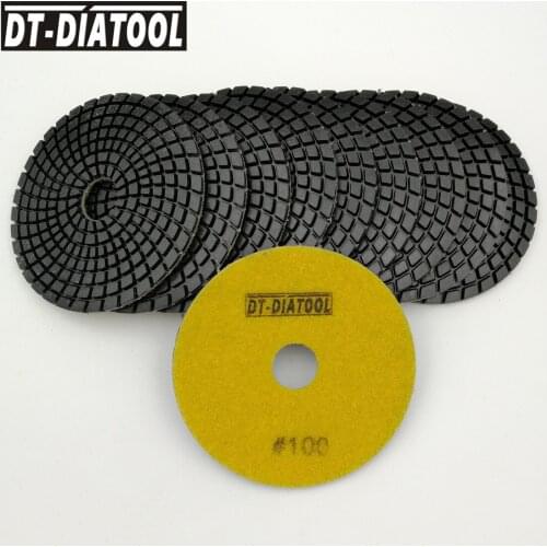DT-DIATOOL 10pcs/pk 100# Diamond polishing Disc Pads Granite Marble Concrete Stone flexible Wet High Quality for Polisher