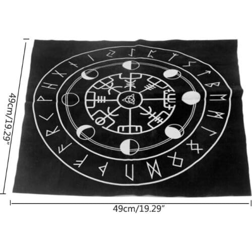 E56D 49x49cm Tarot Tablecloth Triple Moon Pagan Altar Tarot Cloth Flannel