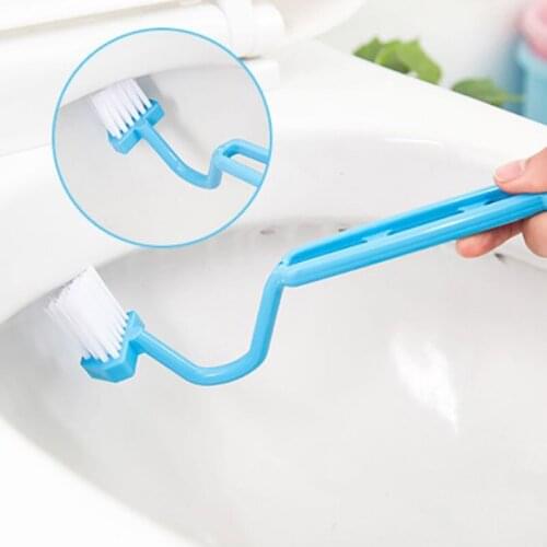 Toilet Brush S Shape Dead Corner Bathroom Kitchen Cleaning Brush Basin Sink Cleaning Brushes Long Handle Cleaning Tools
