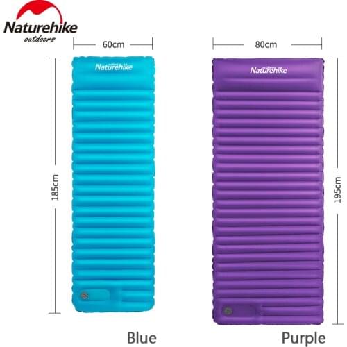 Naturehike Outdoor Inflatable Mat 70D Nylon TPU Press Inflation Type Folding Sleeping Pad With Pillow Portable Waterproof