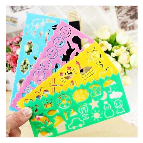 Cartoon Drawing Ruler Child Grader Student Gift Prize Paint Learning Notebook/coloring Notebook Plastic Board 2021