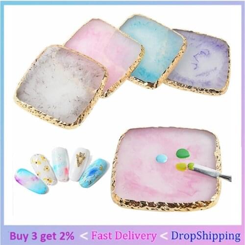 Natural Resin Stone Palette Nail Art Display Board Shelf Practice Training Showing Holder Shelf Manicure Nail Art Tools