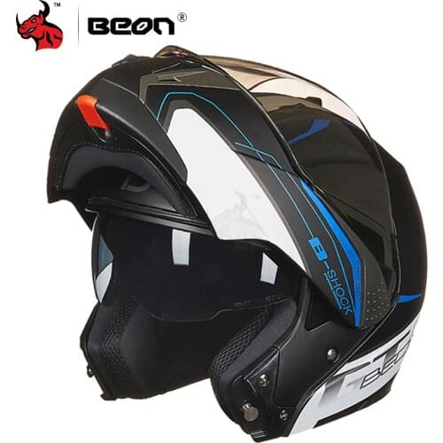 BEON Motorcycle Helmet Casco Moto Off-Road Racing Moto Flip Up Helmet Windproof Riding Motocross Helmet Double Visor Casque Moto