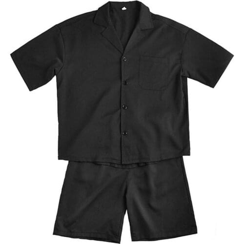 Men Summer Fashion Casual Short Sleeves Pockets Shirt Top Shorts Pants Suit