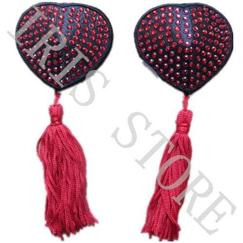 NC009 RED Diamond Sexy Tassel self-adhesive nipple cover / Sexy breast petals