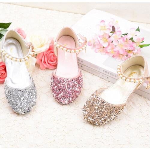 Baby Girls Shoes Glitter Sequin Toddler Girls Gold Shoes Kids Birthday Party Shoes Girls Princess Shoes Performance Dancing