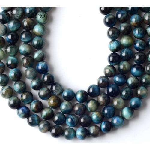 Wholesale Natural Stone Blue Tiger Eye Stone Round Beads Spacer Loose Beads For Jewelry Making 6/8/10mm Diy Bracelet Necklace15"