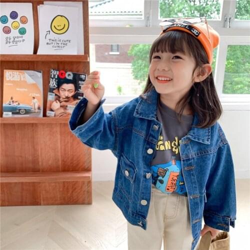Girls' Coat Babys Kids Jacket Blue Jean Thicken Winter Autumn Top Warm Cardigan Overcoat Cotton Childrens Clothing