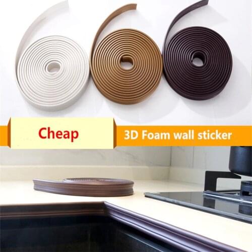 NBR skirting waist line foam wall stickers self-adhesive background decorative border line wall anti-collision sticker for kids
