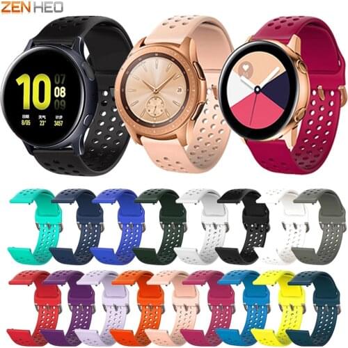 20mm Silicone Strap For Samsung Galaxy Watch 42mm/Galaxy Active/Active 2 Smart Watch Band For Samsung Gear Sport/Gear S2