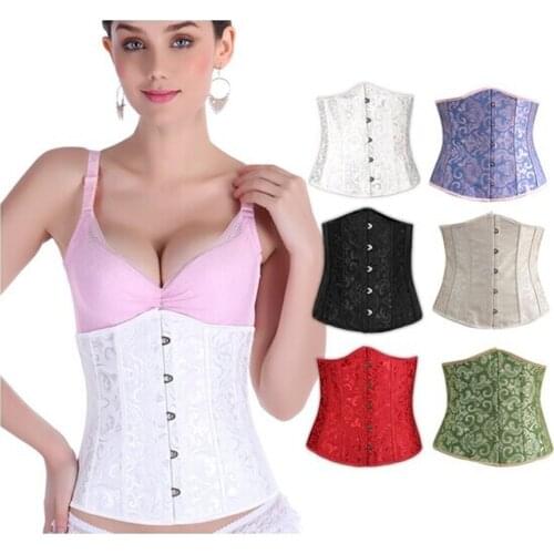 S-6XL Steel Boned Waist Corsets and Bustiers Black Corset Underbust Gothic Corselet Sexy Waist Cincher Plus Size