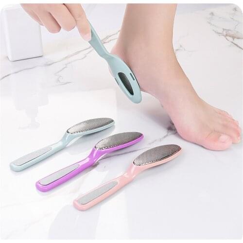 1PC PP+Stainless Steel Foot Brush Double Head Feet Removing Peeling Calluses Pedicure Cleaning Brush Foot Manicure Care Tools