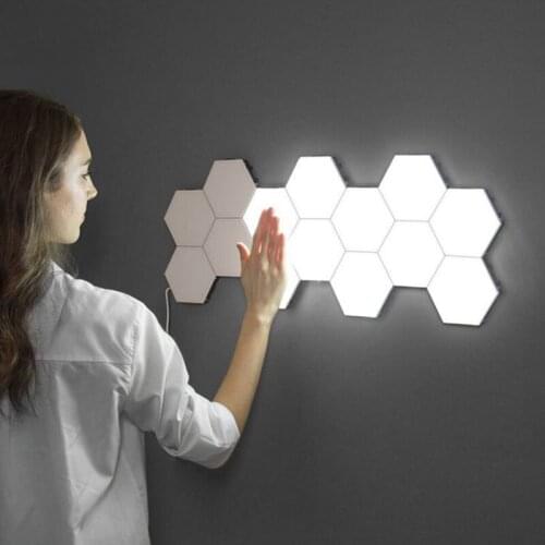 Modern LED bedside lamp bedroom living room background wall lamp honeycomb touch sensing combination decorative wall lamp