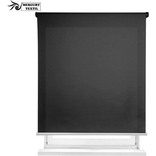 MERCURY textile smooth translucent roller mat for window room, salon, dining room, home kitchen (black)