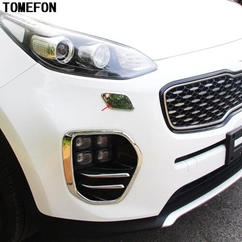 TOMEFON Car Styling Accessories Fit For KIA Sportage 2016 2017 Chrome Front Headlights Cleaning Cap Cover Molding Trim Stickers