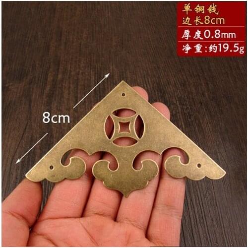 Corner Brackets Chinese style antique copper jewelry box door corner angle copper decorative trim A27