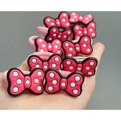 10Pcs/set Polka Dot Bow Hair Accessories Children Rubber Bands Scrunchies Elastic Hair Bands Girls Headband Decorations Ties