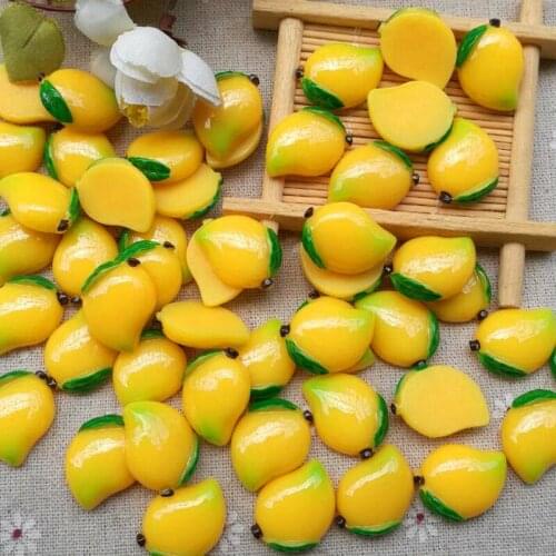 10pcs/lot resin flat back simulation fruit mango slice 18*23mm decor crafts bonsai home DIY