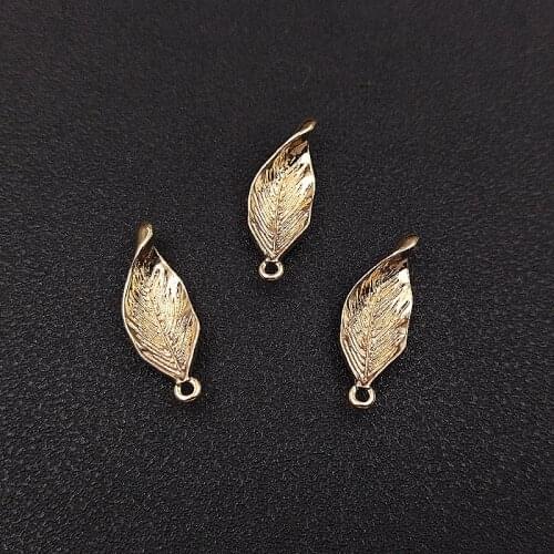 10 PCS Metal Leaf Charms Pendant 12*32 mm Diy Accessories Crafts Charms For Jewelry Making
