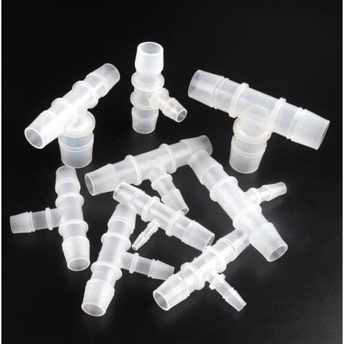 10Pcs 12-18mm To 4-20mm Reducing Connector PP Plastic Water Hose Tee Connectors Aquarium Fish Tank Water Pipe Pagoda Joints