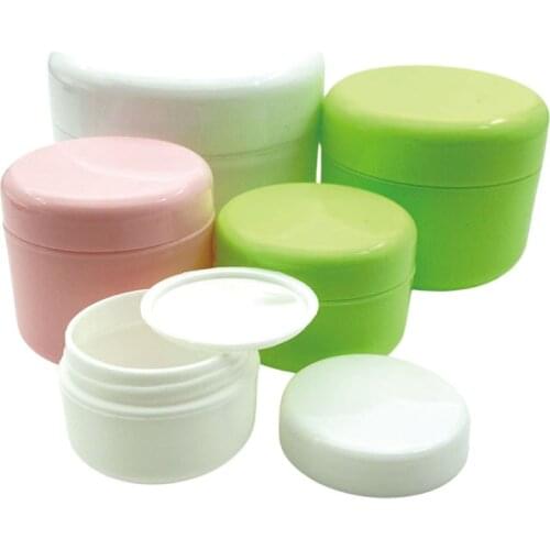 100Pcs 10g/20g/30g/50g Plastic Empty Makeup Jar Pot Refillable Sample bottles Travel Face Cream Lotion Cosmetic Container
