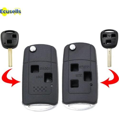 2/3 Buttons Modified folding Flip Remote Key Shell case fob for Lexus RX300 LS430 RX300 ES300 UNUCT TOY48 blade