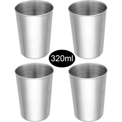 2/4Pcs Pint Cups Stainless Steel Drinking Mugs Unbreakable Metal Beer Tumblers Party Camping Drinkware Coffee Tea Pint Glasses