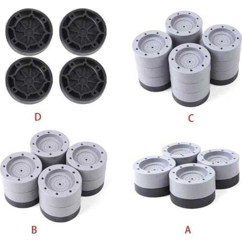 4pcs Shock and Noise Cancelling Washing Machine Support Anti-slip Anti Vibration Dryer Raise Height Feet Pads 19QE