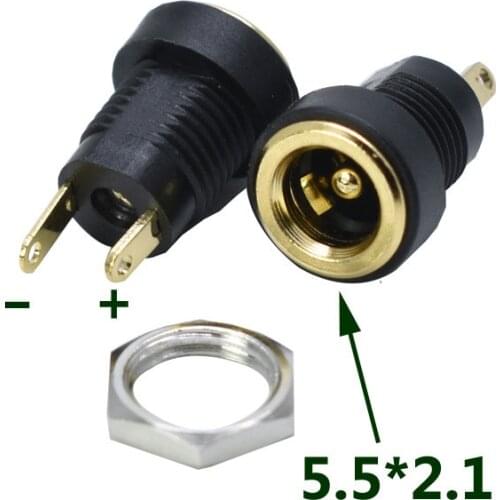 5.5/2.1mm DC socket jack Chassis Panel Mount Headphone amplifier DC Input Socket