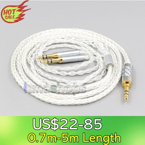 LN006567 2.5mm 4.4mm XLR 8 Core Silver Plated OCC Earphone Cable For Hifiman Sundara Ananda HE1000se HE6se he400i he400se Arya