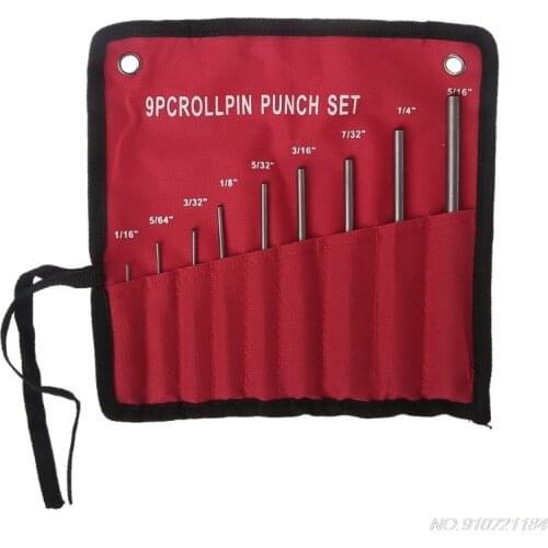 9Pcs Durable Steel Roll Pin Punch Set Tool Kit for removing Pins Professional D22 20 Dropshipping