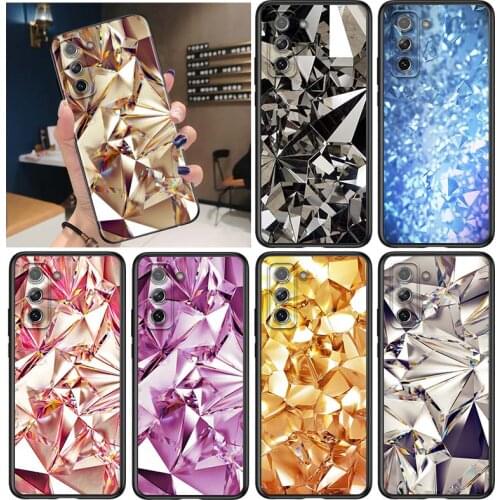 Diamond Pieces for Samsung Galaxy S21 Ultra Plus Note 20 10 9 8 S10 S9 S8 S7 S6 Edge Plus Black Phone Case
