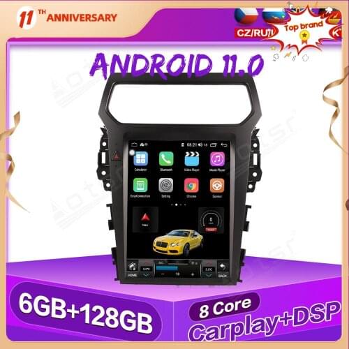 Android11 Car GPS Navigation For Ford Explorer 2014-2019 Auto Stereo Multimedia Radio Video Player Carplay Tape Headunit DSP