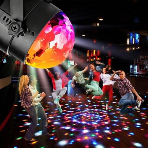 Hot Sale Sound Activated Rotating Disco Ball Party Lights Strobe Light 3W RGB LED Stage Lights For Christmas Home KTV Xmas