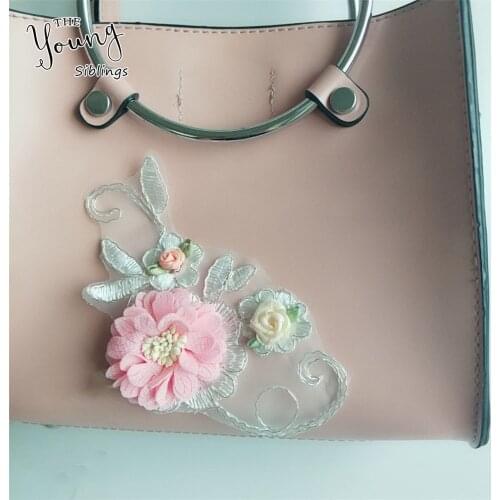 Rose Flower Decoration Lace Collar Fabric Trim DIY Embroidery Neckline Clothes Applique Sewing Craft Supplies patch Accessories