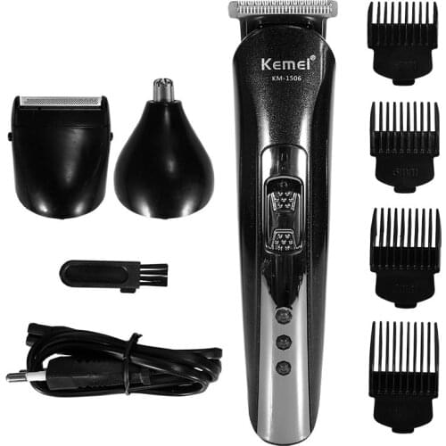 Kemei 3 In 1 Hair Cutting clipper Machine Professional Beard Nose Ear Shaver Rechargeable Facial Haircut Grooming Trimmers