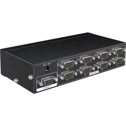MT-VIKI 8 Ports RS232 Splitter Divisore DB9 Seriale RS232 Protocollo di Trasferimento Dati COM con Adattatore di Alimentazione